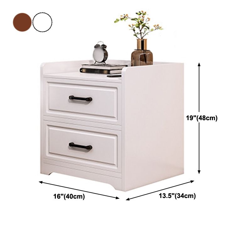 Modern Imitation Wood Nightstand Drawer Storage Accent Table Nightstand