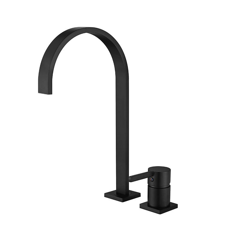 Light Luxury Vanity Sink Faucet Cubic Single Handle Faucet for Bathroom