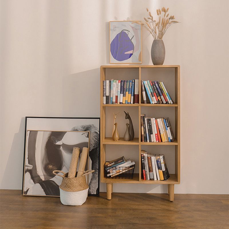 Natural Scandinavian Etagere Bookshelf White Oak Open Bookcase