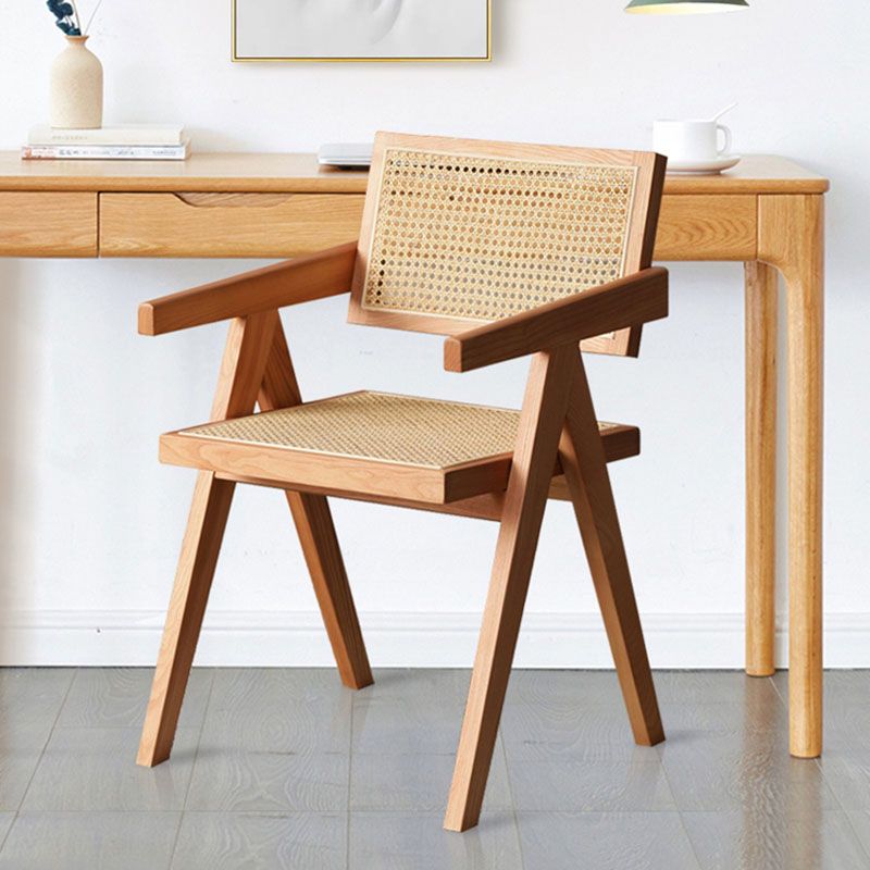 Solid Wood Dining Chairs Modern Kitchen Side Chairs with Arm