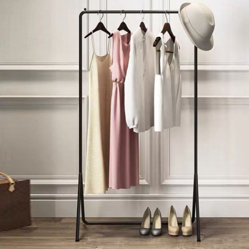 Glam Metallic Coat Hanger Free Standing Trestle Base Coat Rack for Living Room