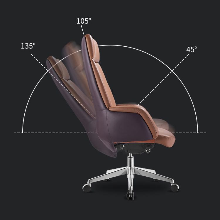 Modern Chair Leather Adjustable Seat Height Office Chair with Wheels