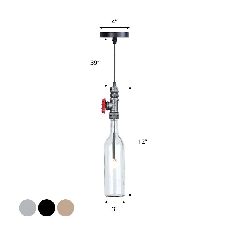 1 luz de encendido de tubería de encendido industrial lámpara colgante de metal de bronce negro/envejecido