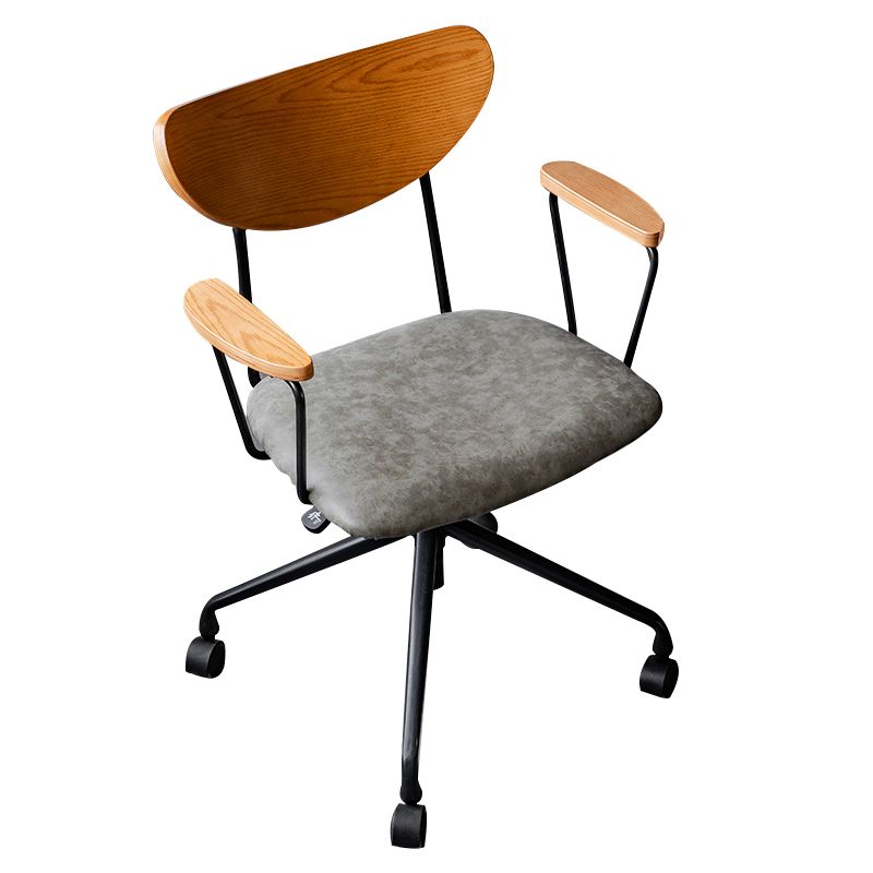 Modern Fixed Arms Office Chair No Distressing Ergonomic Slide Chair