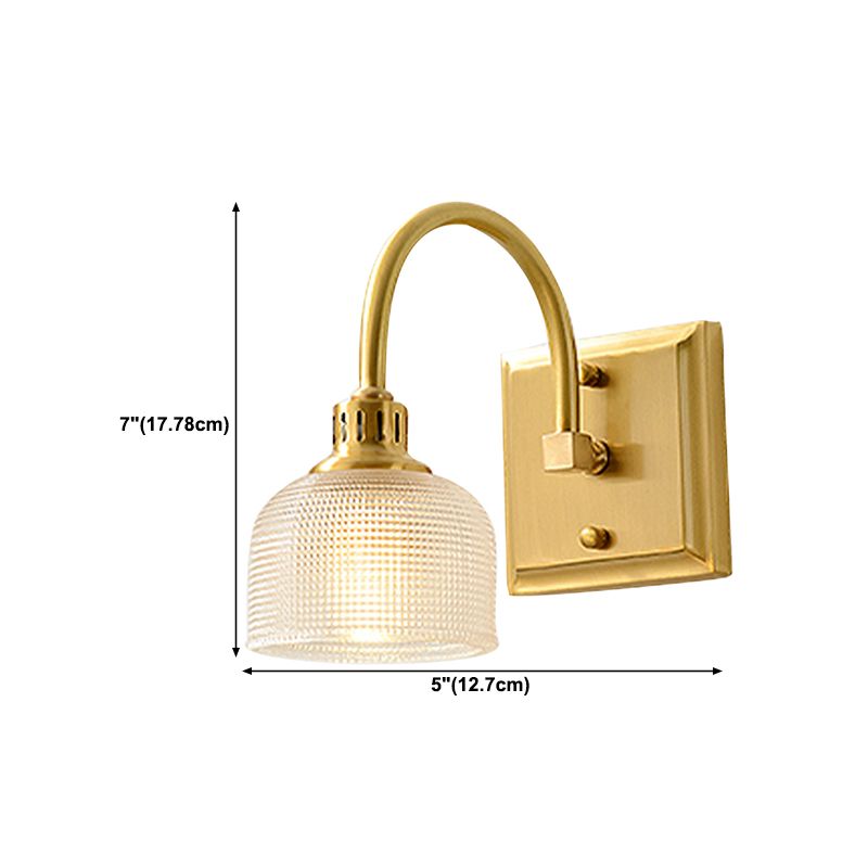 Traditional Dome Shape Bathroom Vanity Light Copper and Glass Bathroom Mirror Light