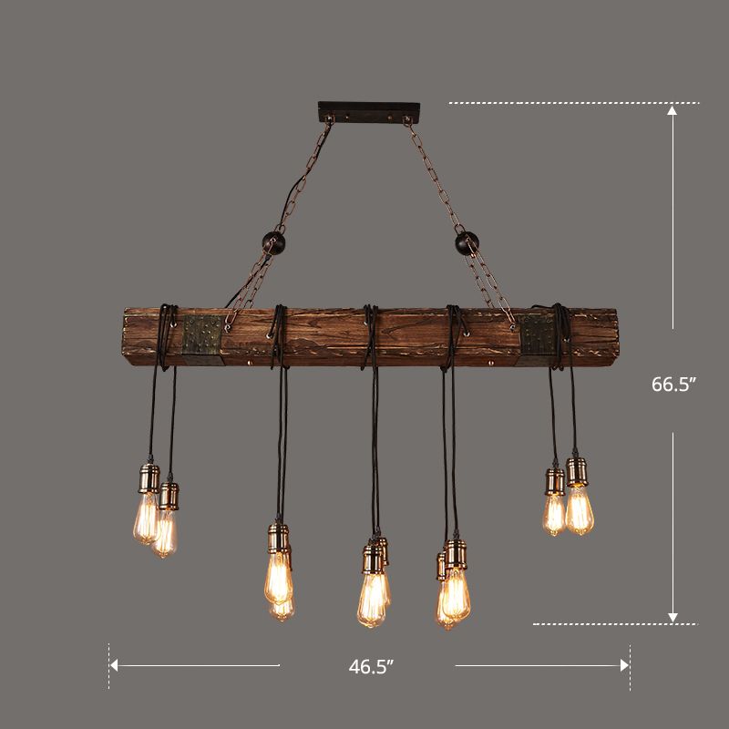 Nautical Style Lantern Chandelier Lamp Wooden Ceiling Pendant Light for Restaurant