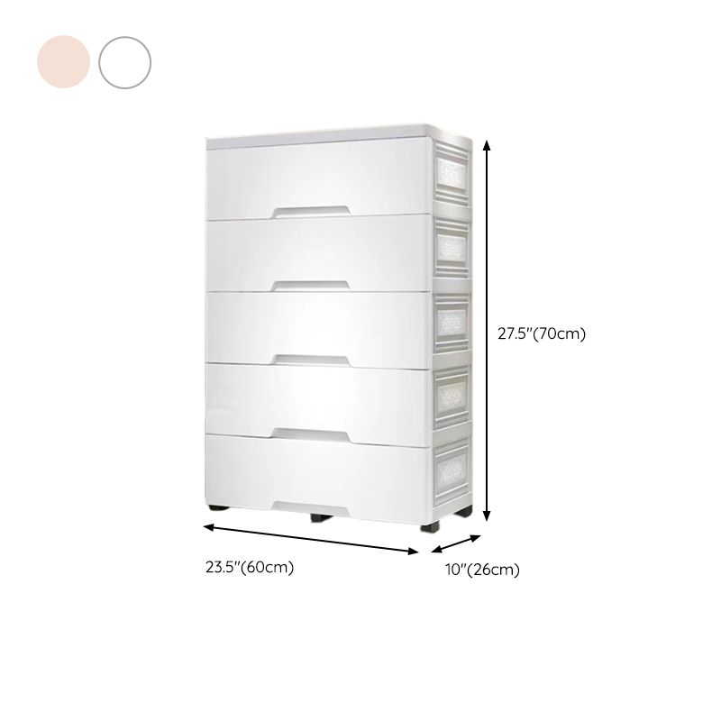 Contemporary Vertical Kids Dressers Plastic Nursery Dresser with Drawers for Home