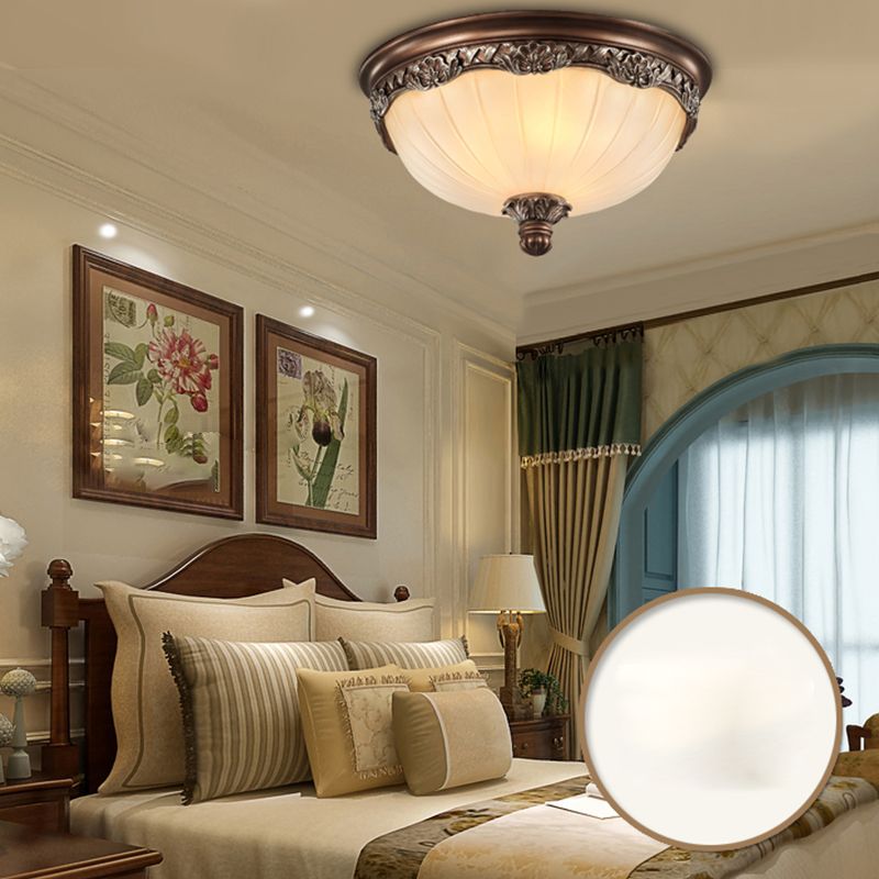 Modern Flush Mount Light with Glass Shade Ceiling Lamp for Bedroom Living Room