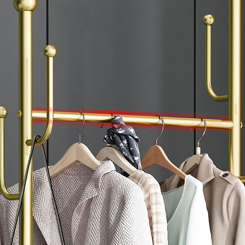 Gorgeous Coat Hanger Solid Color Basket Storage Metal Coat Rack with Castors