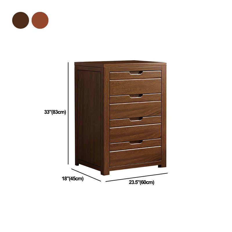 Modern Walnut Lingerie Chest Vertical Storage Chest Dresser with Drawers