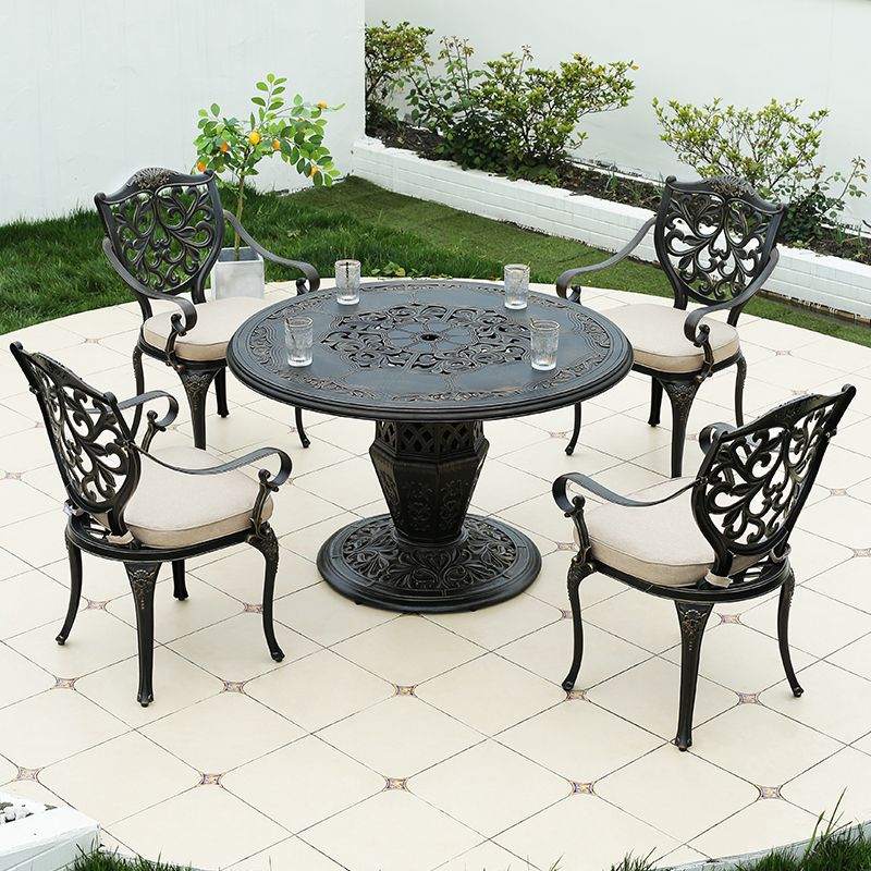 Metal Dining Table with Water Resistant Contemporary Patio Table