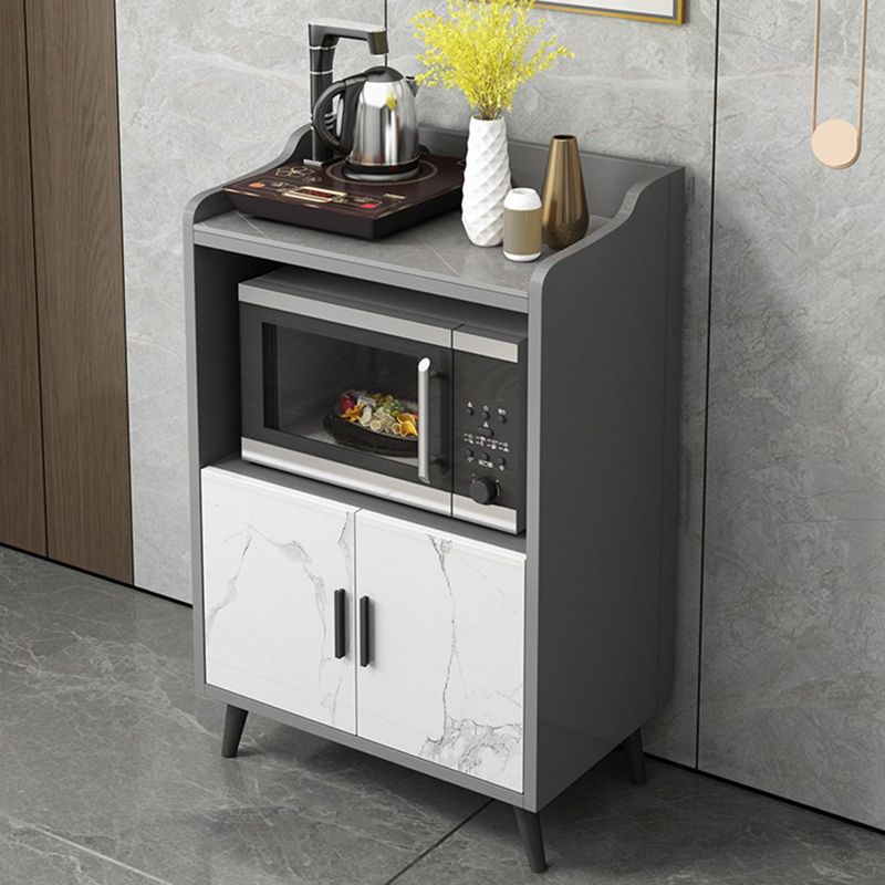 Modern Style Kitchen Server Engineered Wood Server with Open Storage