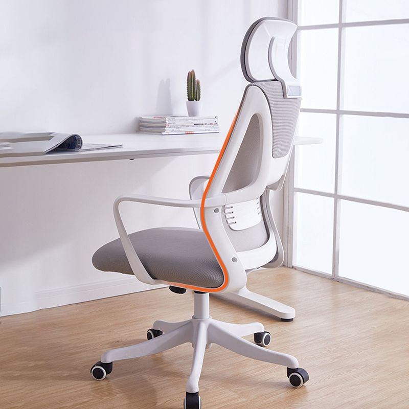 Modern Chair Adjustable Seat Height Fixed Arms Swivel Chair with Wheels