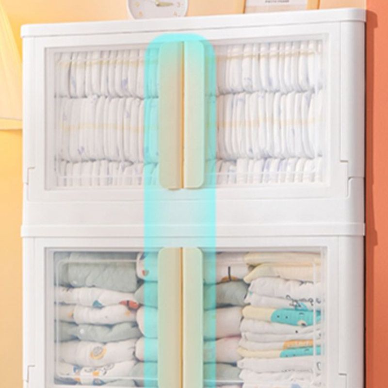 Modern Style Plastic Kids Closet Bedroom Youth Armoire with Garment Rod