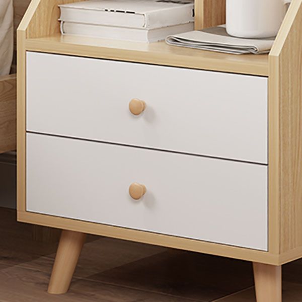 Modern Solid Wood Bed Nightstand Drawers Included Night Table for Bedroom