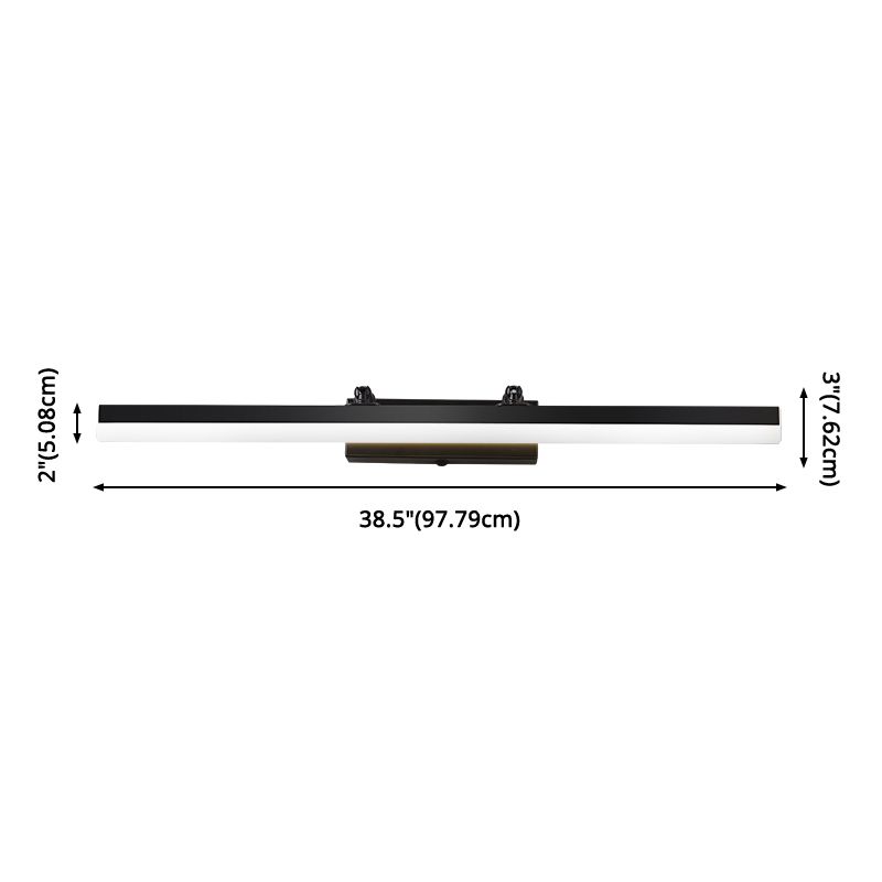 Modern Minimalist Style Linear LED Bathroom Vanity Light Fixtures Acrylic Vanity Wall Sconce in Black Finish