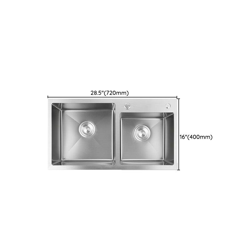 Modern Kitchen Sink Rectangular Stainless Sink with Kitchen Pull-out Faucet