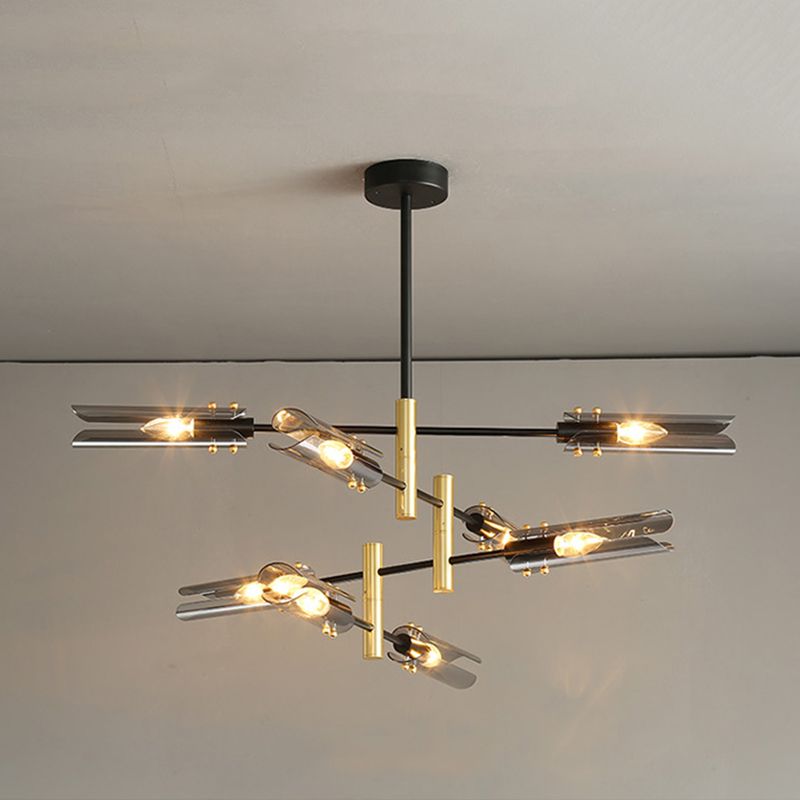 Black Glass Chandelier Lights Nordic Modern Ceiling Light Fixture for Living Room