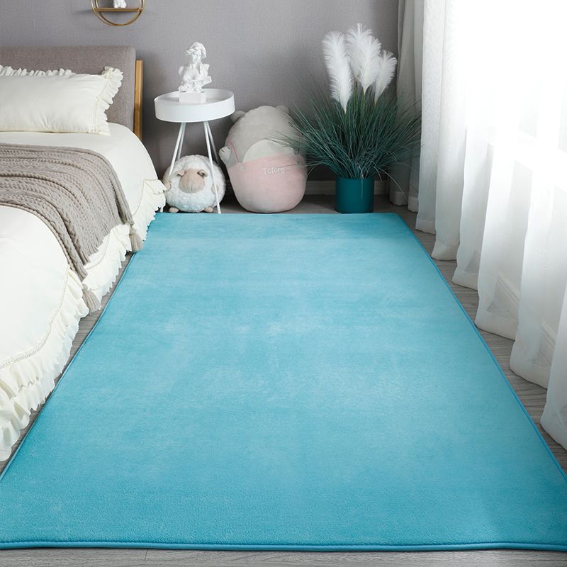 Modern Pure Color Area Trug Polyester Area Tapijt Anti-slip Easy Care Tapijt voor slaapkamer