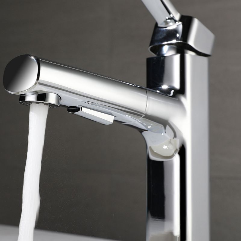 Modern Bathroom Faucet Brass Lever Handles Swivel Spout Bathroom Sink Faucet