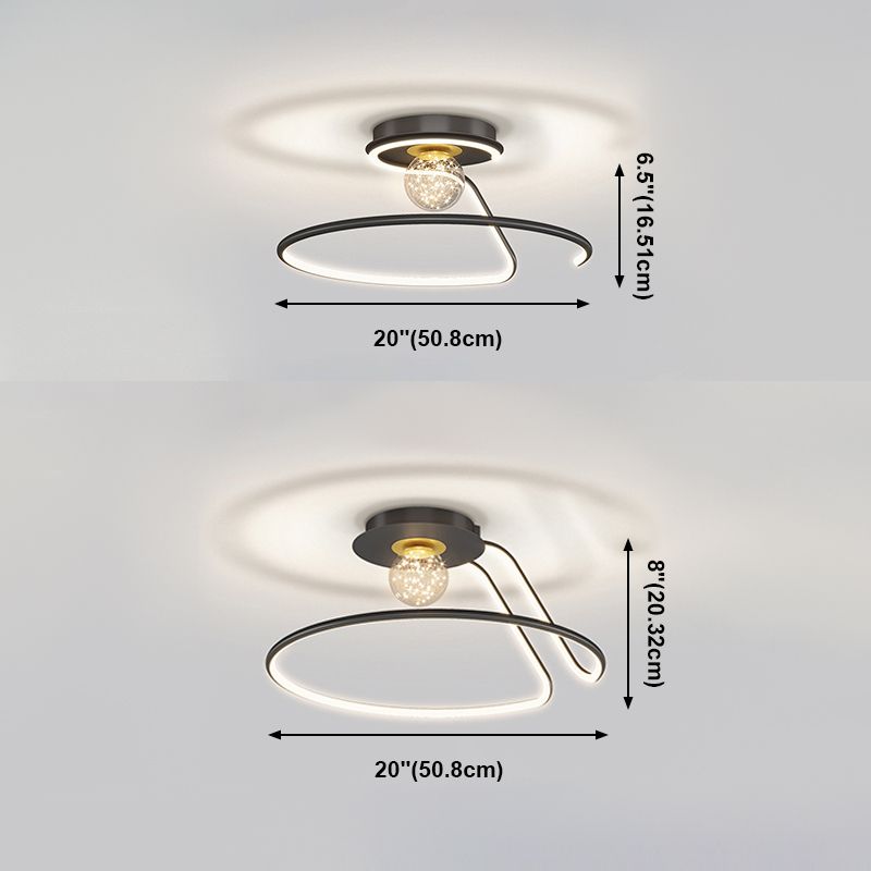 Apparecchio di illuminazione da soffitto per montaggio a incasso in stile moderno a 2 luci in nero