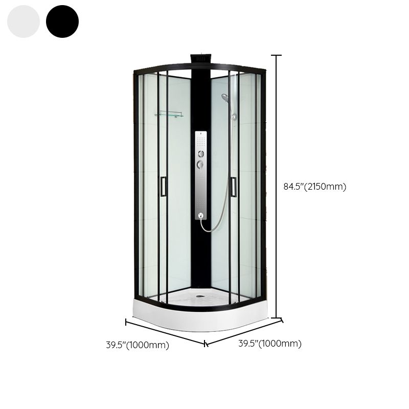 Shower Stall Semi-Frameless Double Sliding Rounded Shower Enclosure