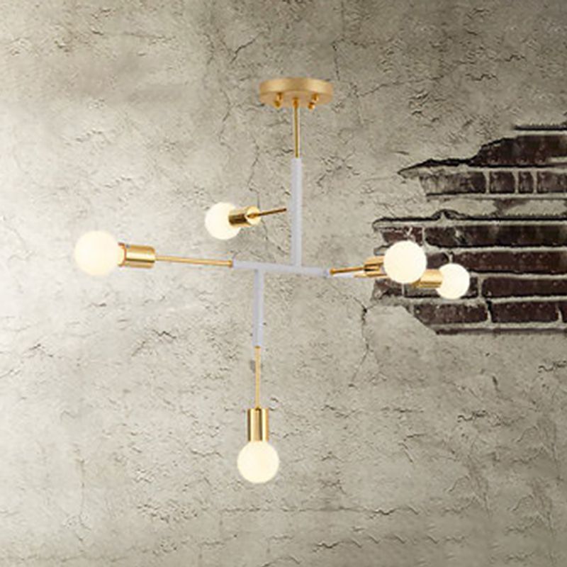 Postmoderne Postmodern Fer and Glass Chandelier Lighttures Restaurage Poulier de suspension