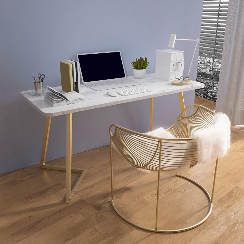 Rectangular Shaped Office Desk White/Grey Writing Desk for Office