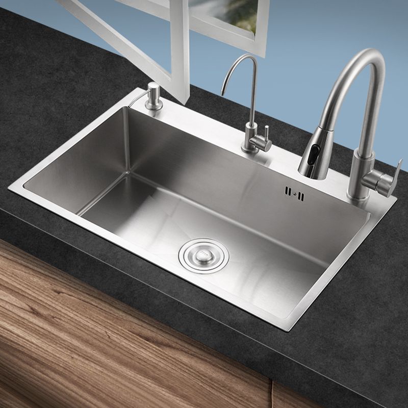 Contemporary Kitchen Sink Corrosion Resistant Kitchen Sink with Faucet