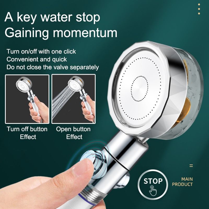 Plastic Handheld Shower Head Standard Round Spray Head with Swivel