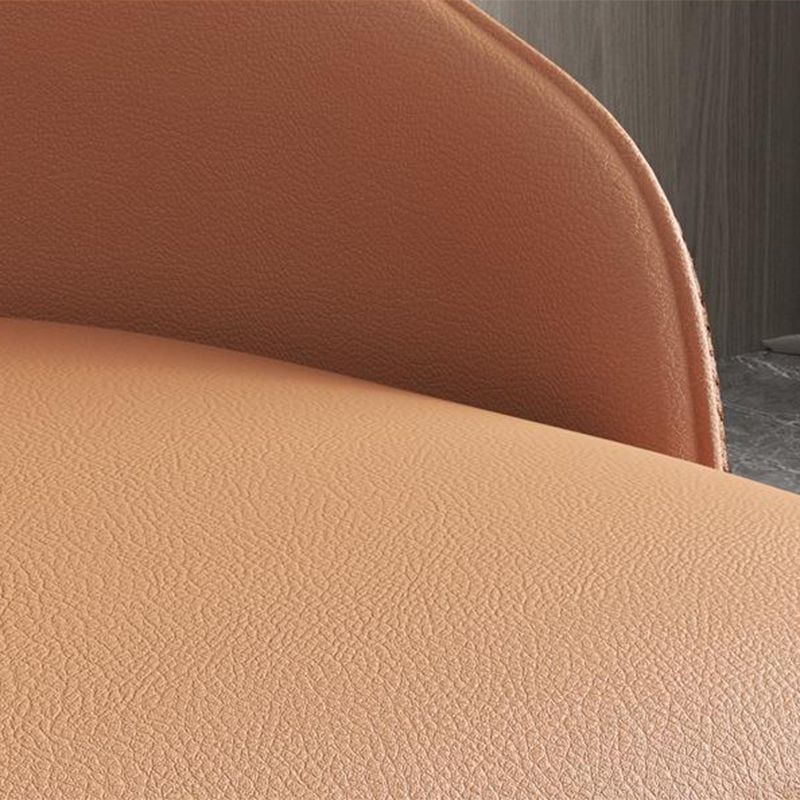 Minimalist Faux Leather Side Chair Arm Solid Back Chairs for Home