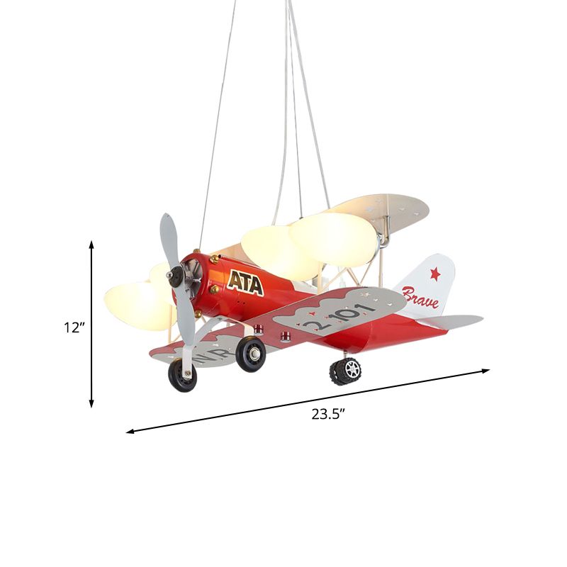 Kronleuchter leichter Cartoon 4-Licht rotes Finish Deckenheizlampe