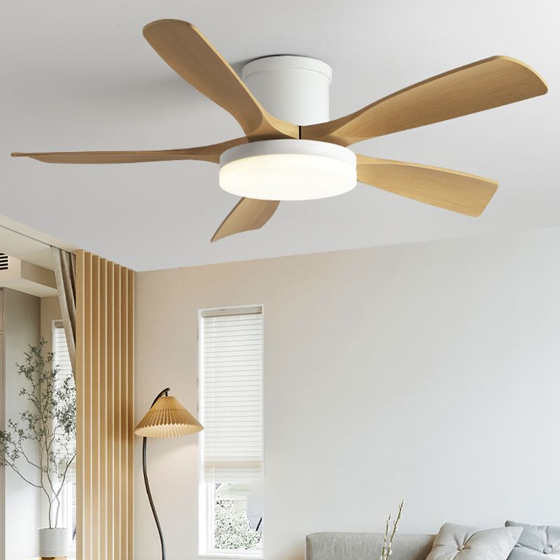 Simplicity 5-Blade Ceiling Fan Lighting in Burly Wood for Dining Room