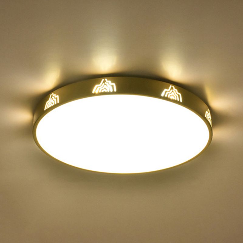 Modern Flush Light Circle Ceiling Lighting with Brass for Bedroom