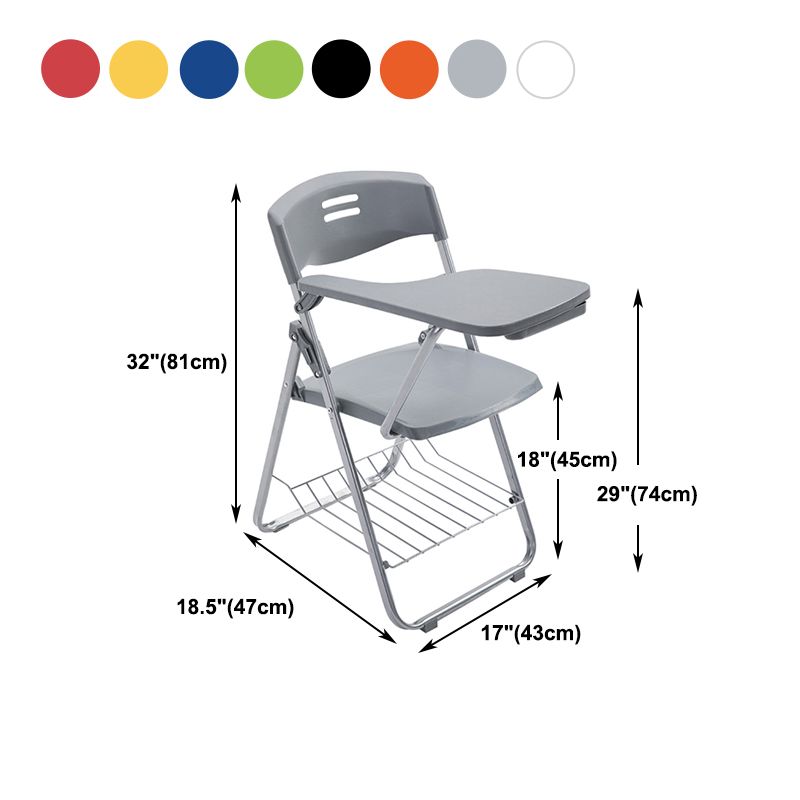 Contemporary Folding Conference Chair Plastic Back and Seat Armless Chair