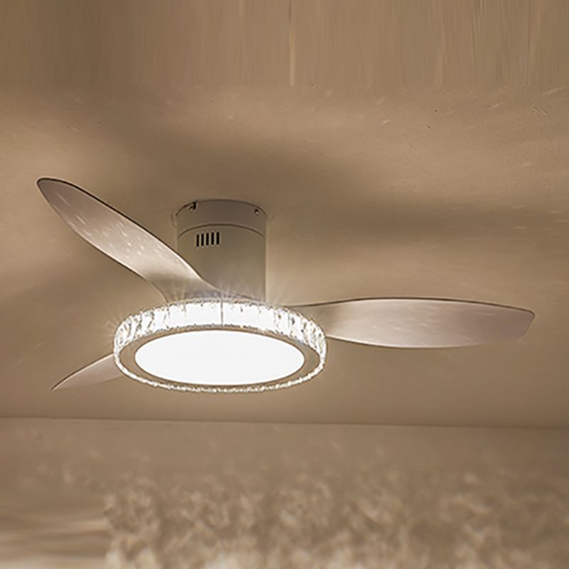 Metal Round Ceiling Fan Light Kids Style 1-Light Ceiling Fan Lighting for Bedroom