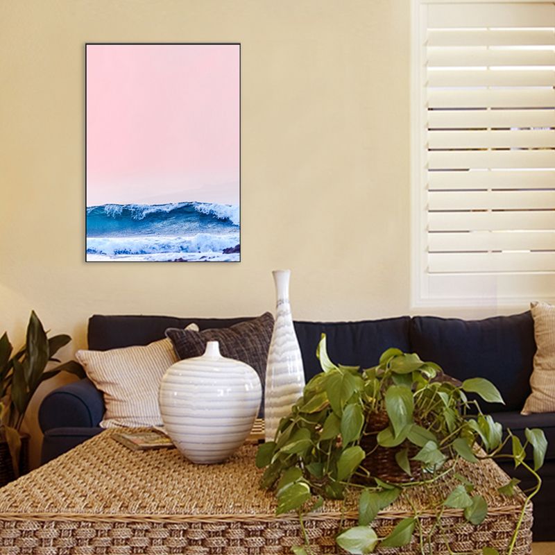 Tropix Canvas Wall Art Pink and Blue Ocean Scenery with Sunset Glow Wall Decoration