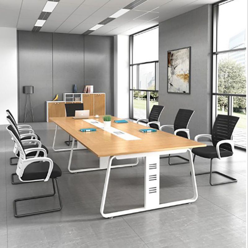 Modern Fixed Arms Conference Chair Lumbar Support High Back Conference Chair