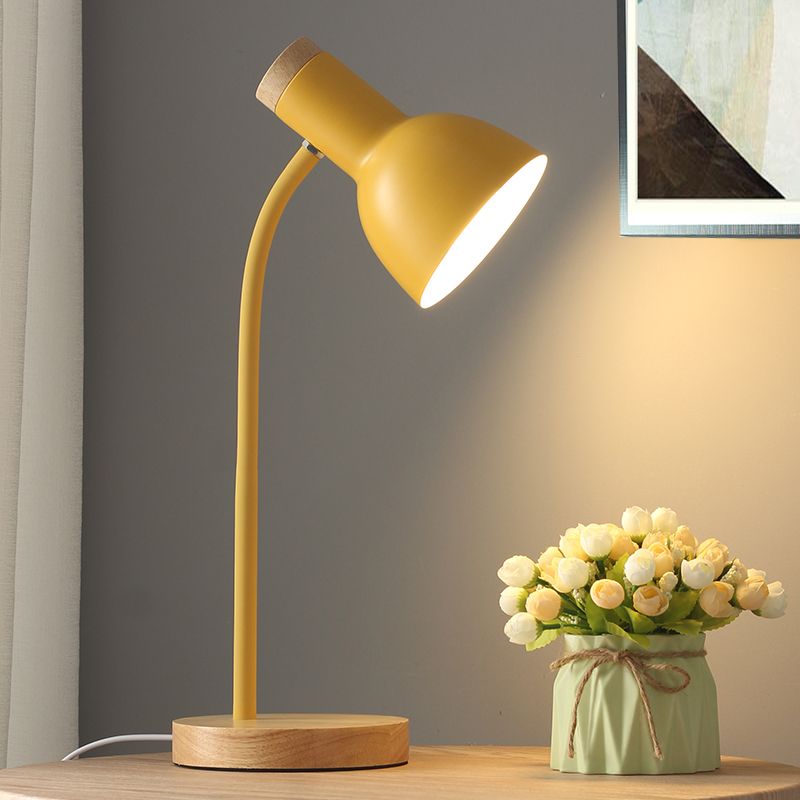 Modern Style Bell Shape Table Lamp Metal 1-Light Nightstand Lamp