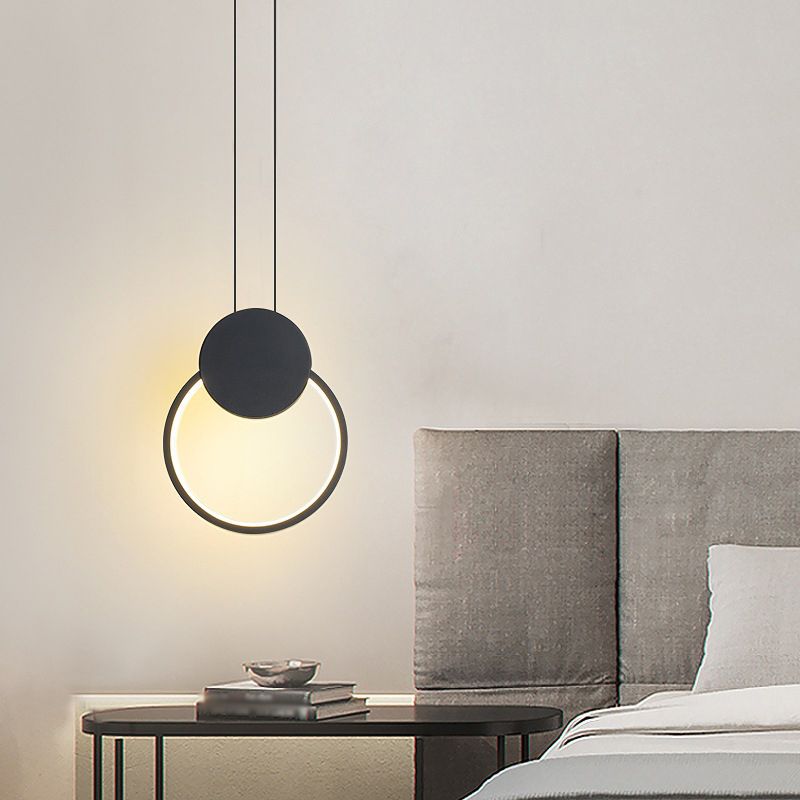 Postmodern Metal Ceiling Light Minimalist Style Geometry Led Pendant Lamp for Living Room