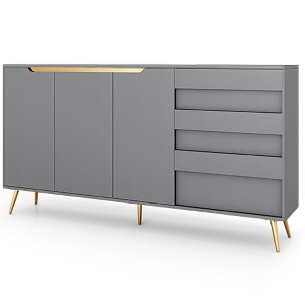 3-Drawer Engineered Wood Credenza Modern Adjustable Shelving Sideboard for Living Room