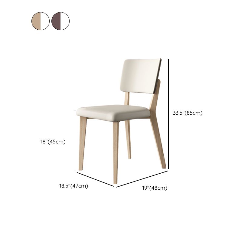 Contemporary Matte Finish Ash Wood Dining Chair for Living Room