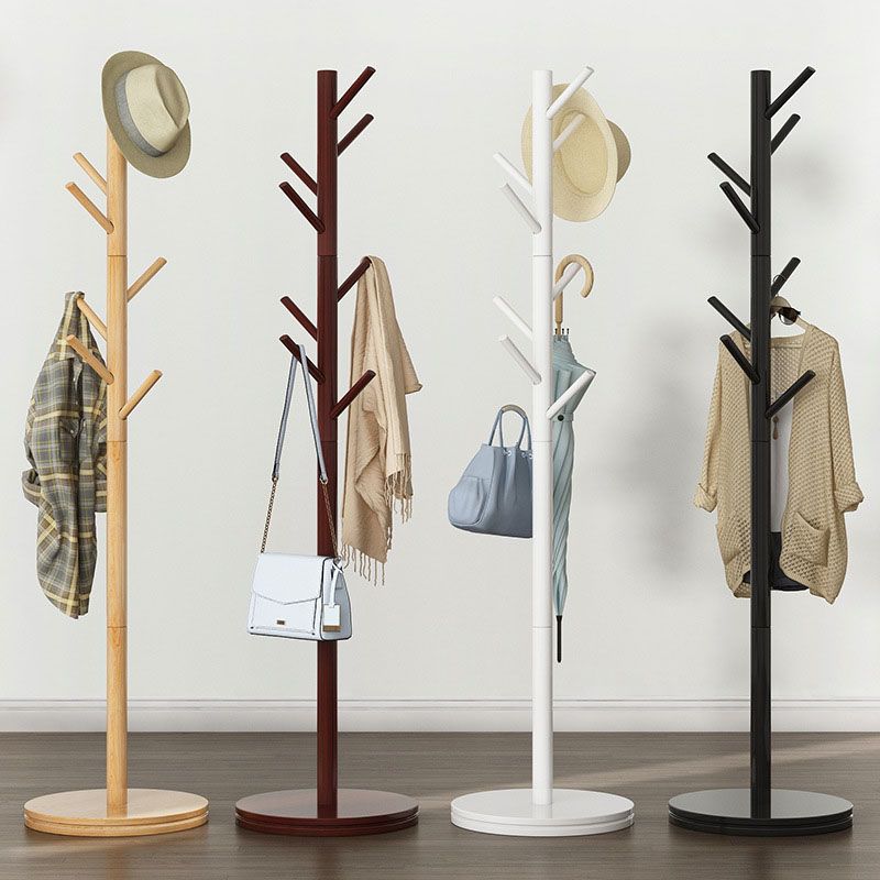 Wooden Entrance Hall Tree Modern Style Simple Home Floor Coat Rack