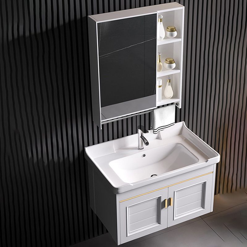 Wall Mounted Sink Vanity Contemporary Metal Bathroom Sink Vanity