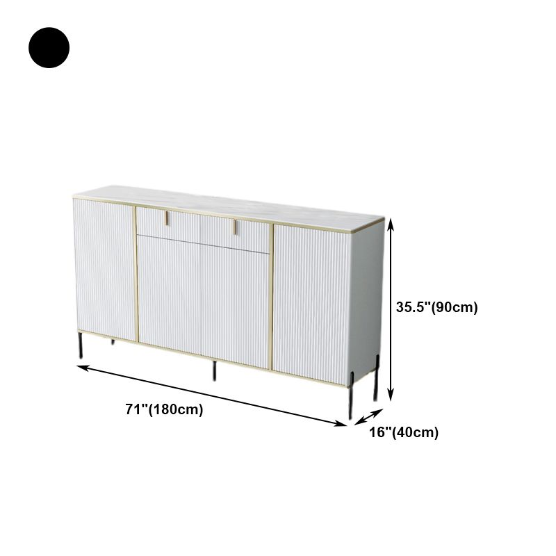 Glam Style Buffet Sideboard Sintered Stone Top Server with Door and Drawer