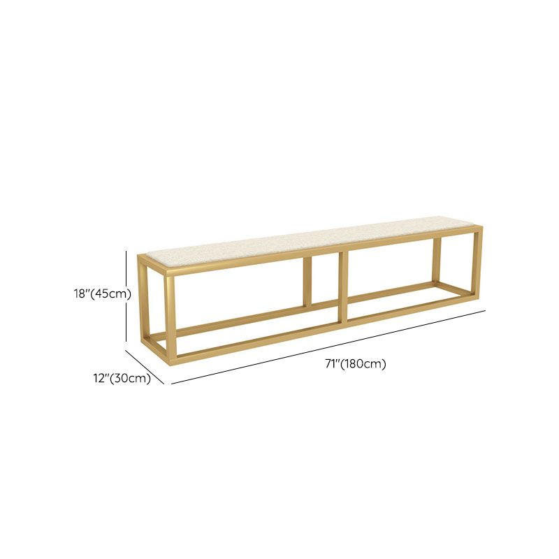 Contemporary Upholstered Bench Home Rectangle Seating Bench with Metal Legs