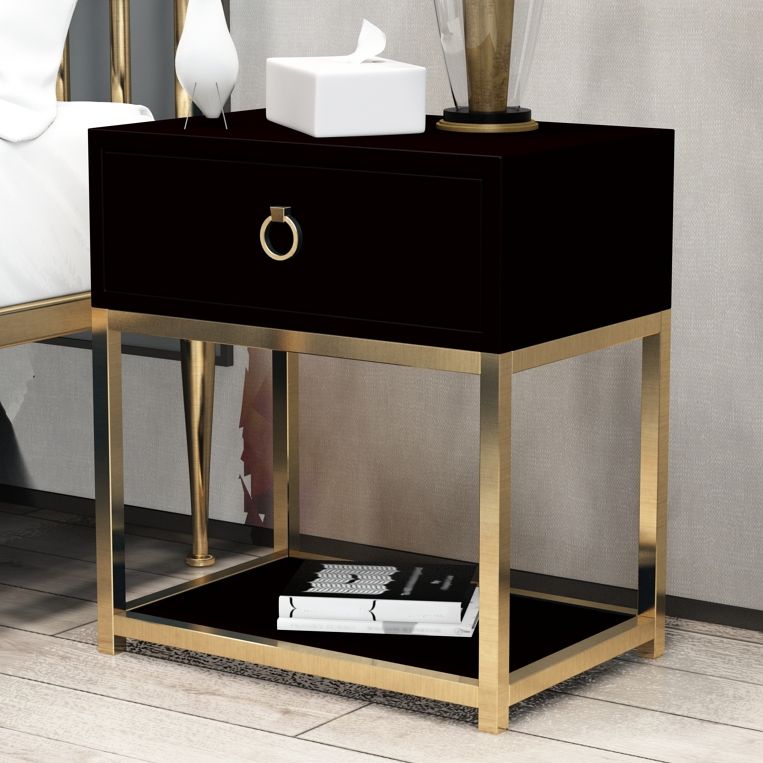 Wooden Bedside Cabinet Table Modern Minimalist Bedside Table with Legs