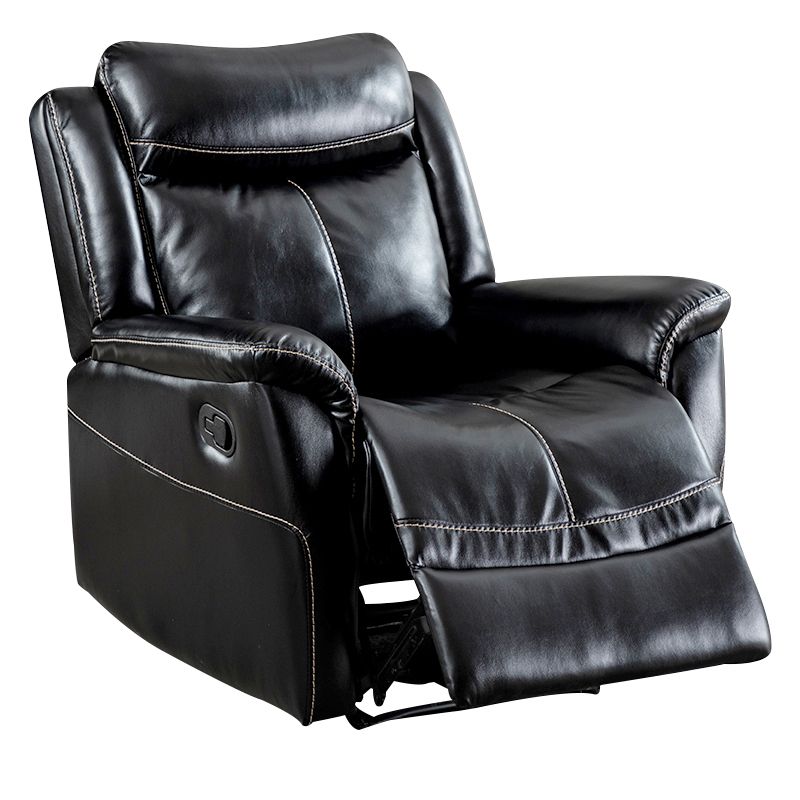 Swivel Rocker Metal Frame Standard Recliner Solid Color Leather Recliner Chair