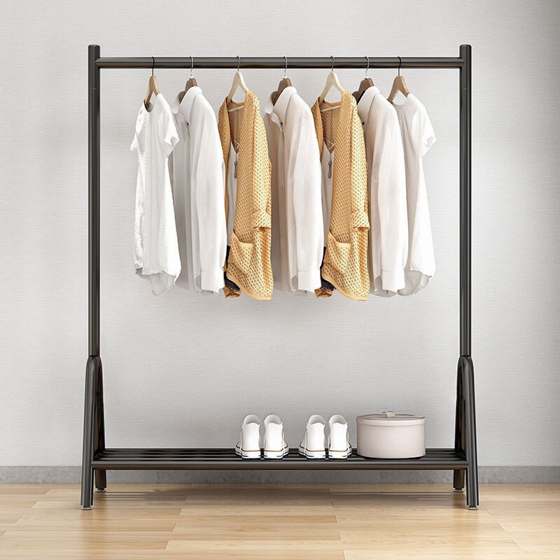 Contemporary Style Coat Hanger Metal 2 Legs Base Coat Rack for Living Room