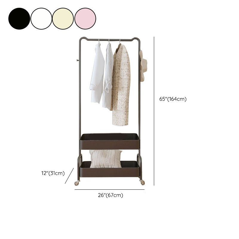 Modern Style Metallic Coat Rack Pure Color Free Standing Shelf Design Coat Rack